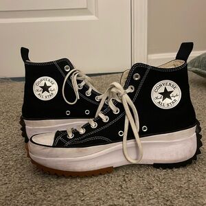 Black Platform Run Star Hike Canvas Platform